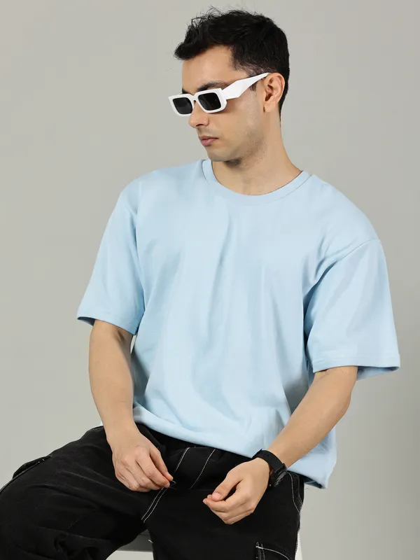 Baby_Blue_Cotton_Terry_Oversized_T_Shirt_For_Men