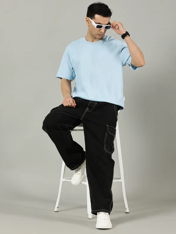 Baby_Blue_Cotton_Terry_Oversized_T_Shirt_For_Men