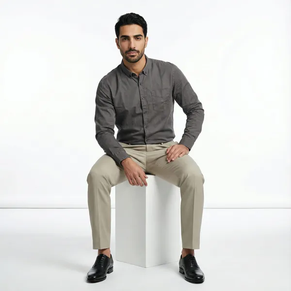 Steel_Grey_Cotton_Solid_Oxford_Shirt_For_Men