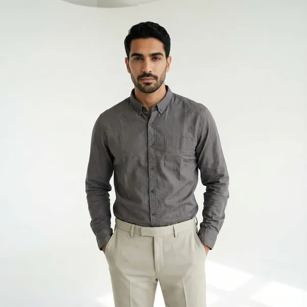 Steel_Grey_Cotton_Solid_Oxford_Shirt_For_Men
