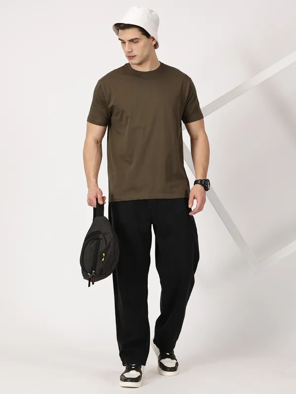 Olive_Green_Cotton_T_Shirt_For_Men