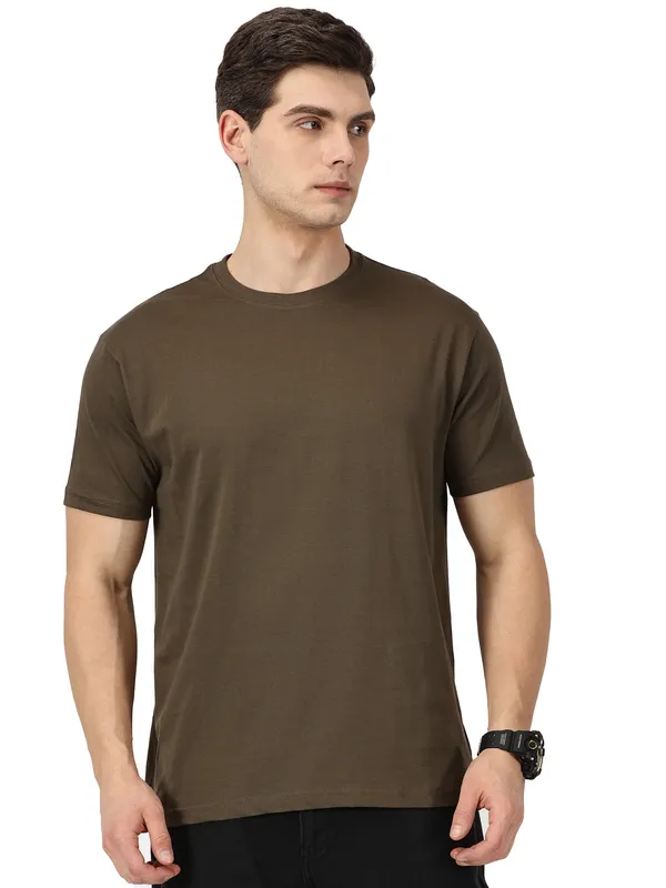 Olive_Green_Cotton_T_Shirt_For_Men