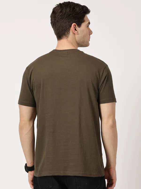 Olive_Green_Cotton_T_Shirt_For_Men