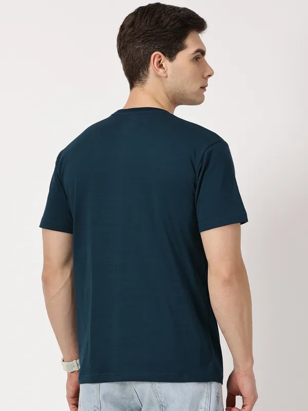 Petrol_Blue_Cotton_T_Shirt_For_Men