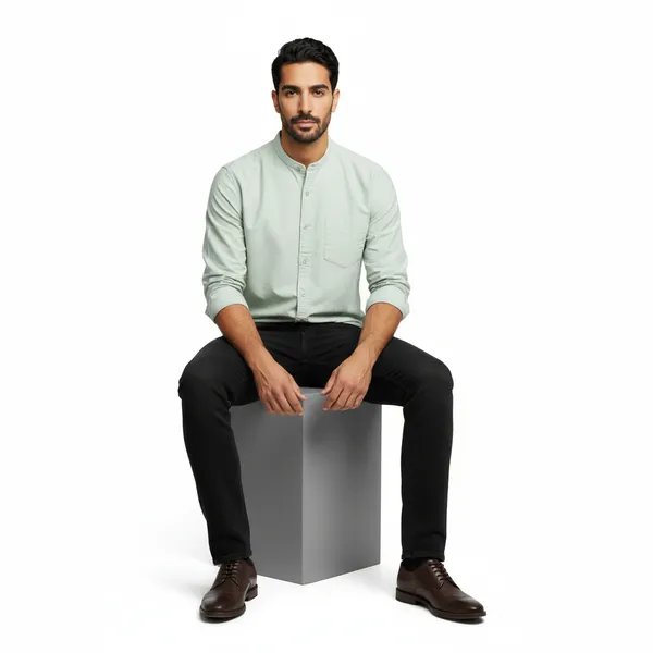 Light_Jade_Cotton_Solid_Oxford_Shirt_For_Men