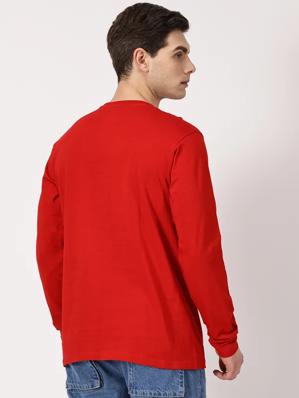 Red_Cotton_Regular_Fit_T_Shirt_For_Men
