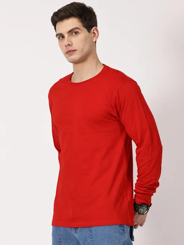 Red_Cotton_Regular_Fit_T_Shirt_For_Men