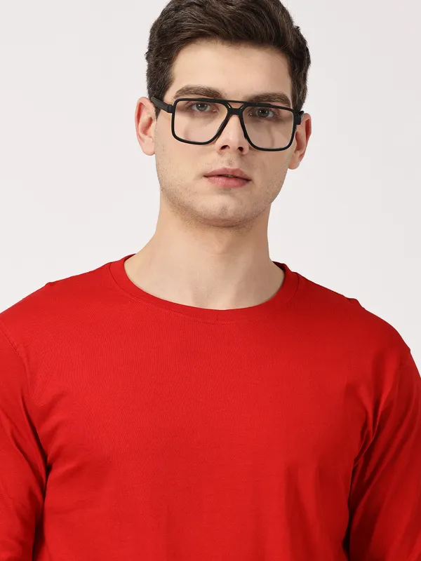 Red_Cotton_Regular_Fit_T_Shirt_For_Men