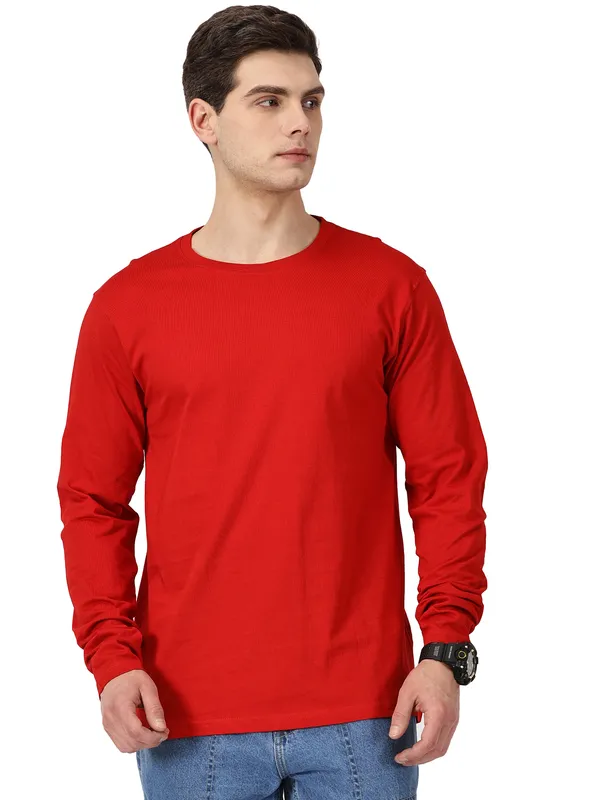 Red_Cotton_Regular_Fit_T_Shirt_For_Men