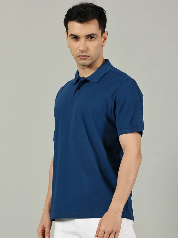 Petrol_Blue_Cotton_Polo_T_Shirt_For_Men