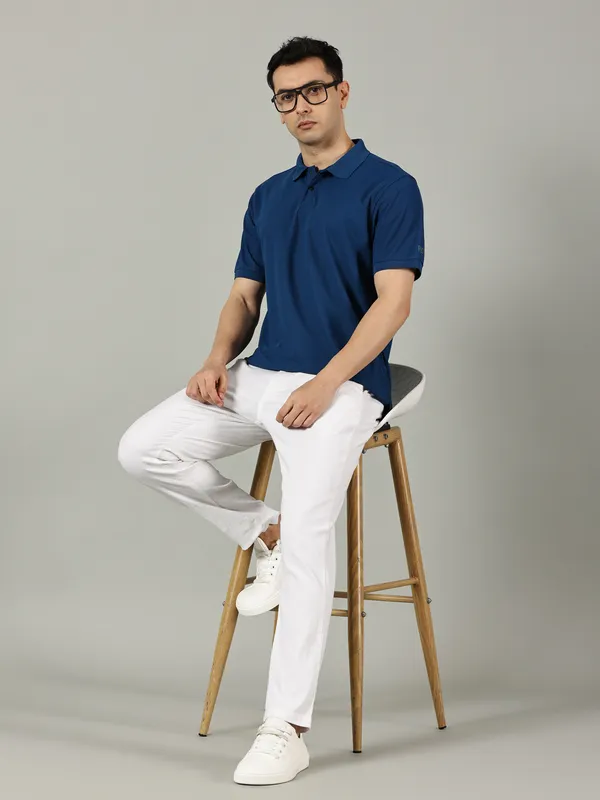 Petrol_Blue_Cotton_Polo_T_Shirt_For_Men