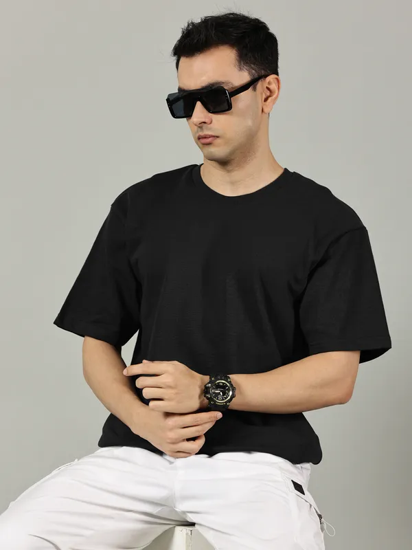 Black_Cotton_Terry_Oversized_T_Shirt_For_Men
