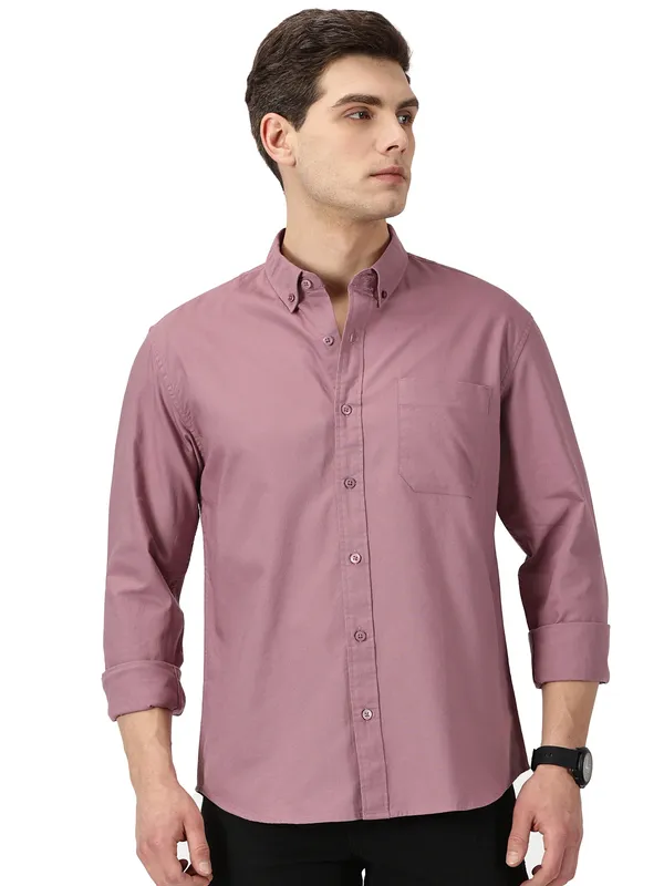 Mauve_Purple_Cotton_Solid_Oxford_Shirt_For_Men