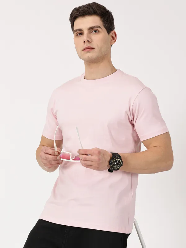 Baby_Pink_Cotton_T_Shirt_For_Men