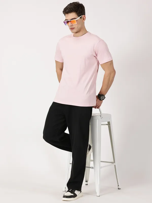 Baby_Pink_Cotton_T_Shirt_For_Men