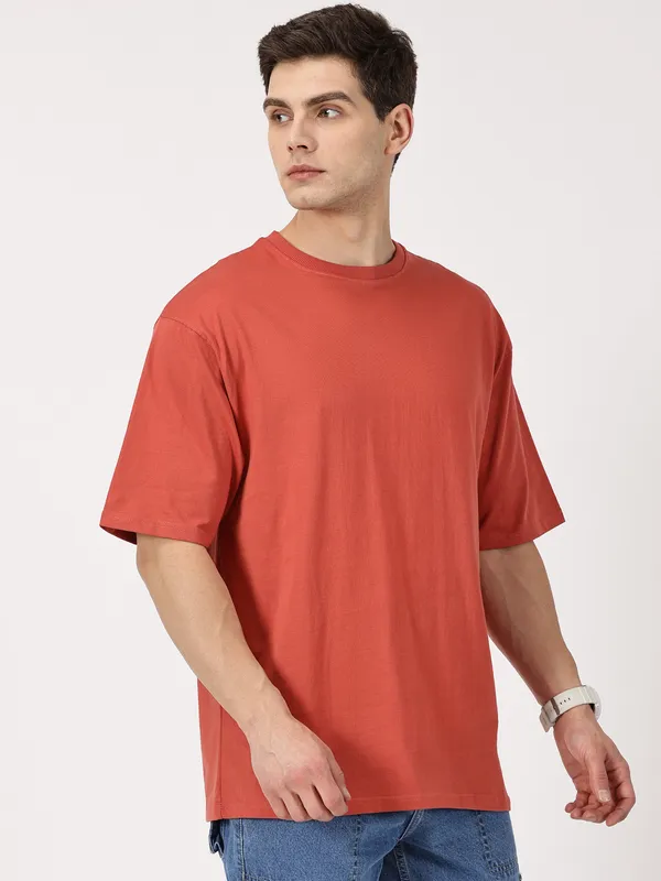 Coral_Cotton_Oversized_Drop_Shoulder_T_Shirt_For_Men