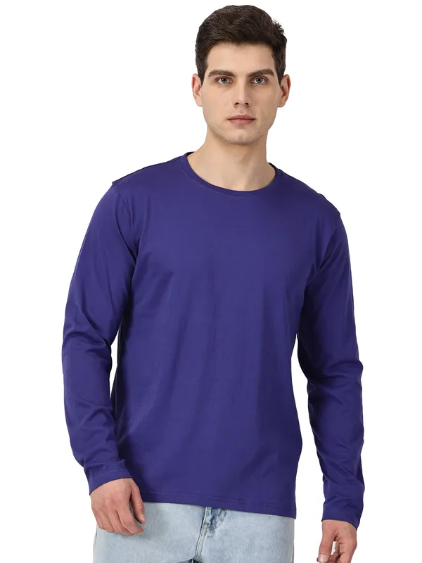 Royal_Blue_Cotton_Full_Sleeve_T_Shirt_For_Men