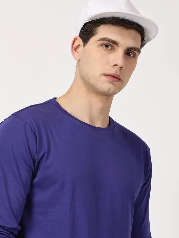 Royal_Blue_Cotton_Full_Sleeve_T_Shirt_For_Men