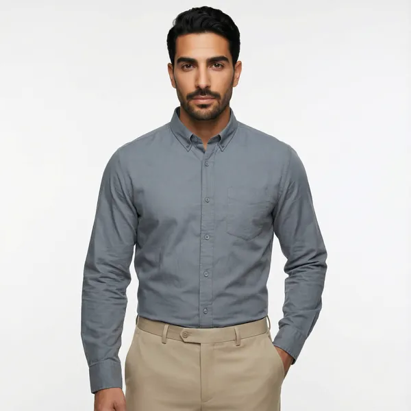 Grey_Cotton_Solid_Oxford_Shirt_For_Men
