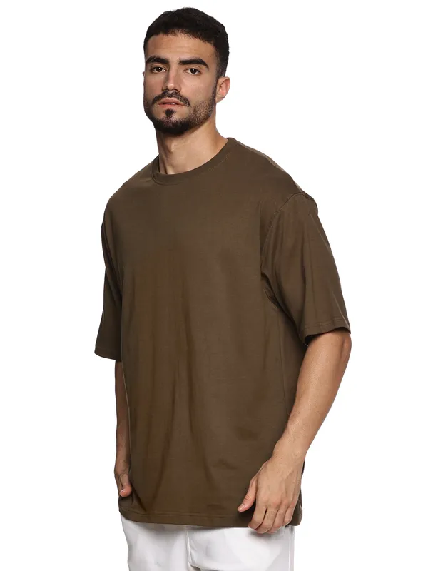 Olive_Green_Cotton_Drop_Shoulder_Oversized_T_Shirt_For_Men