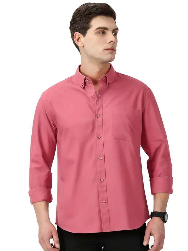 Rose_Pink_Cotton_Solid_Oxford_Shirt_For_Men