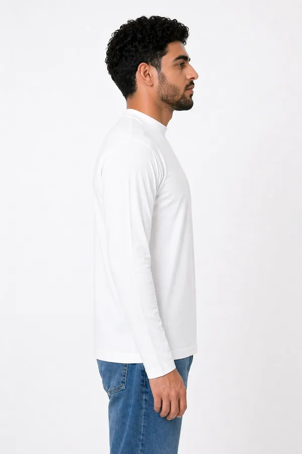 Off_White_Cotton_Turtle_Neck_T_Shirt_For_Men