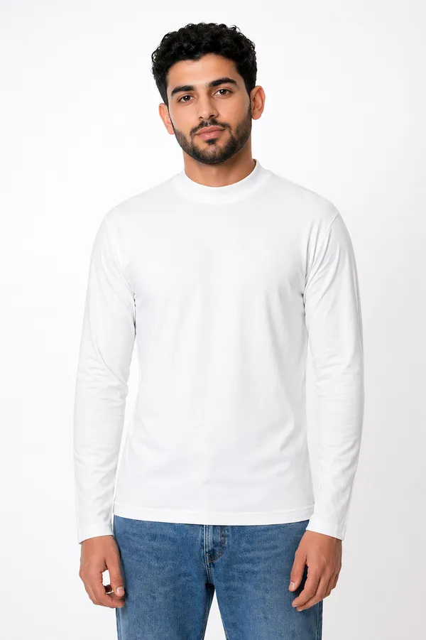 Off_White_Cotton_Turtle_Neck_T_Shirt_For_Men