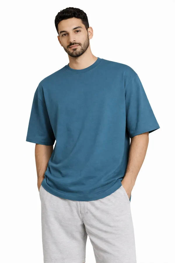Oxford_Blue_Ottoman_Cotton_T_Shirt_For_Men