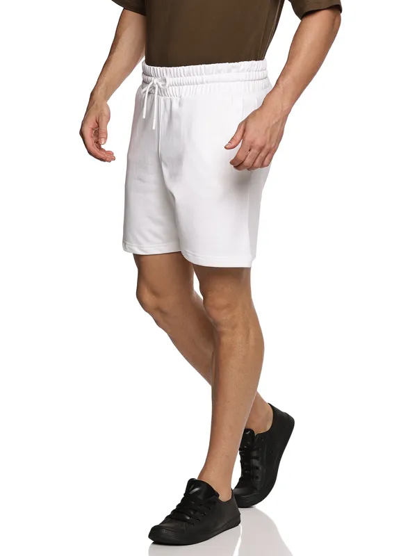 White_Cotton_Terry_Relaxed_Fit_Shorts_For_Men