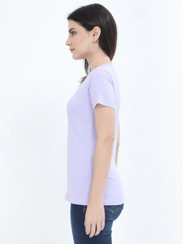 Lavender_Cotton_T_Shirt_For_Women