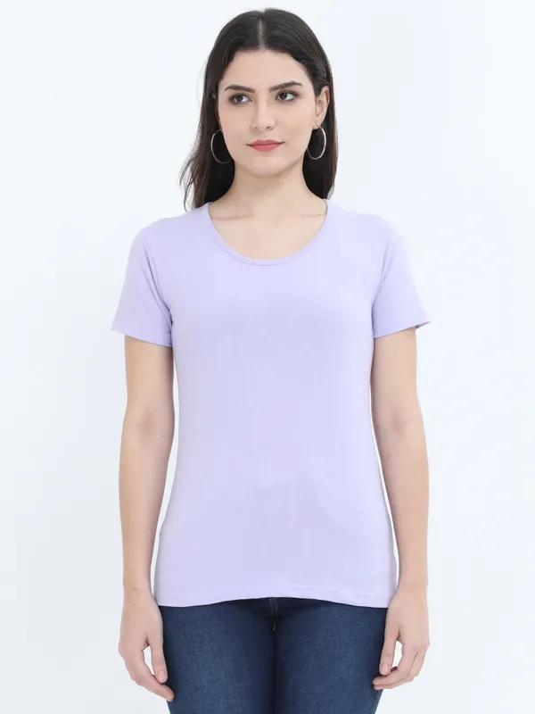 Lavender_Cotton_T_Shirt_For_Women