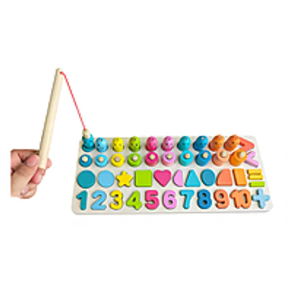 Wgd_335_Wooden_Educational_Puzzle_Board_With_Numbers_Shapes_Fishing_Game