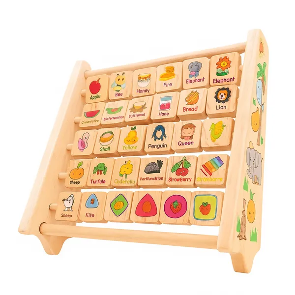 Wgd_133_Wooden_Alphabet_Learning_Stand_A_Z_Picture_Flip_Blocks_Educational_Toy