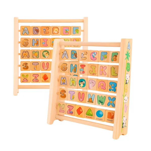 Wgd_133_Wooden_Alphabet_Learning_Stand_A_Z_Picture_Flip_Blocks_Educational_Toy