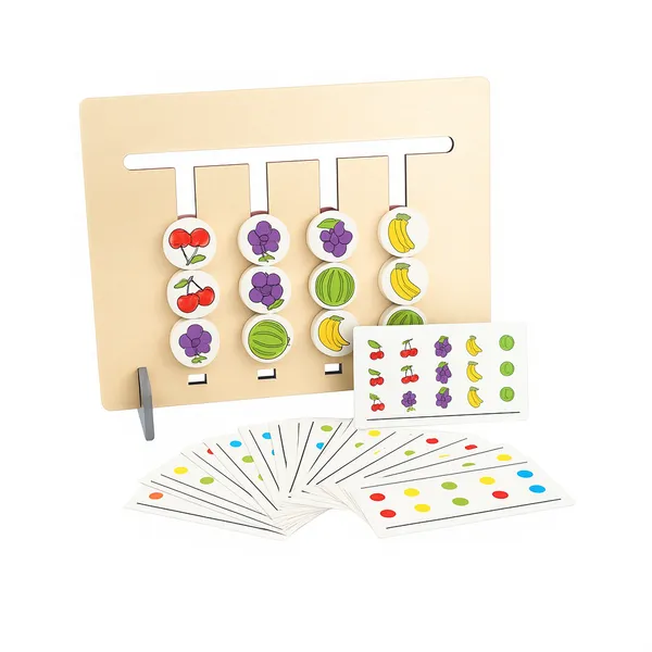 Wgd_606_Wooden_Colour_And_Pattern_Matching_Board_Game_Montessori_Activity_Toys_For_3_Yr_Colour_Coder_Color_Sorting_Slider_Game_Color_Peg_Puzzle_With_Pattern_Cards_Color_Recognition_Fun_Peg_Puzzle