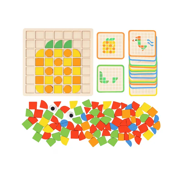 Wgd_600_Wooden_Mosaic_Puzzle_Board_Toy_120_Pieces_Colorful_Pattern_Blocks_With_Activity_Cards_For_Kids
