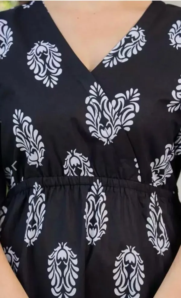 Black_Manojava_Women_Ethnic_Motifs_Printed_Applique_Wrap_Midi_Gown