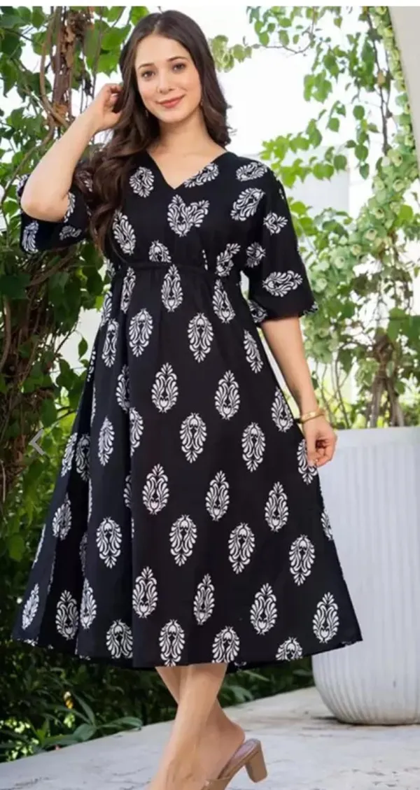 Black_Manojava_Women_Ethnic_Motifs_Printed_Applique_Wrap_Midi_Gown