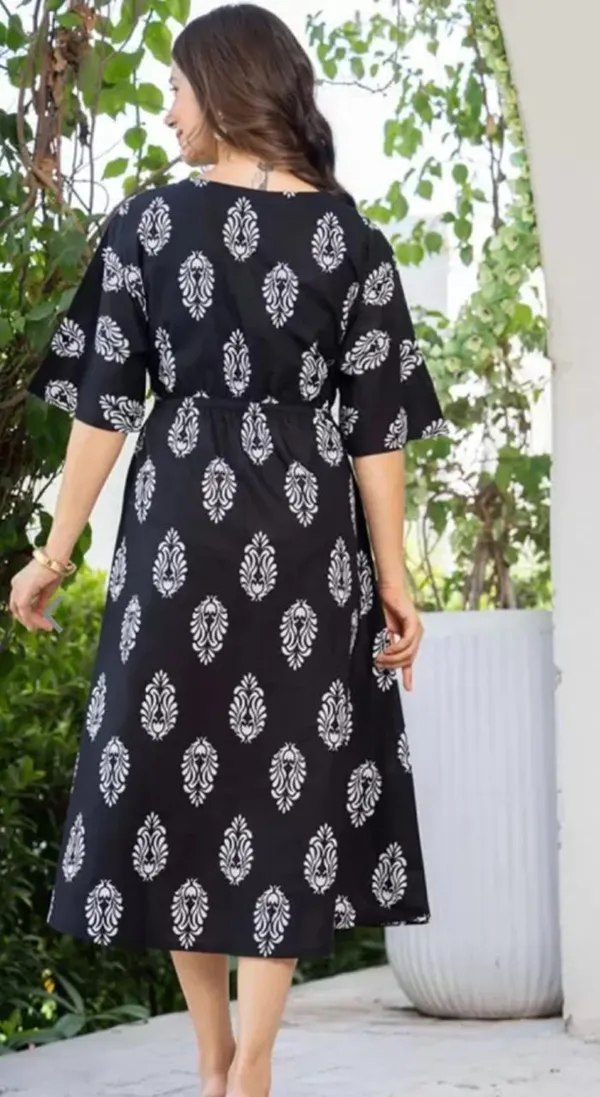 Black_Manojava_Women_Ethnic_Motifs_Printed_Applique_Wrap_Midi_Gown