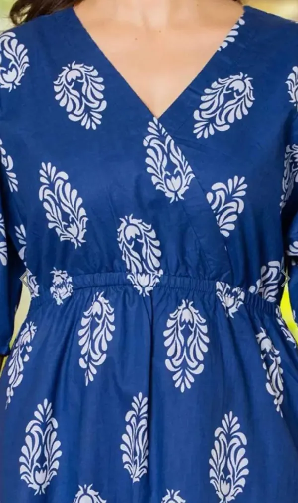 Blue_Manojava_Women_Ethnic_Motifs_Printed_Applique_Wrap_Midi_Gown