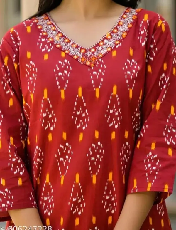 Designer_Ikkat_Print_With_Kurta_Pant_And_Dupatta_Set_For_Women_And_Girl