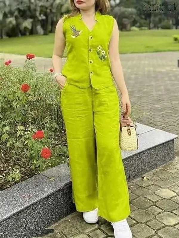Green_Printed_Co-ord_Set_(_Top-Pilajo_)_For_Women_And_Girls