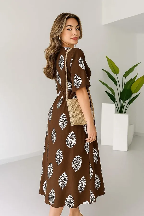 Manojava_Women_Ethnic_Motifs_Printed_Applique_Wrap_Midi_Gown