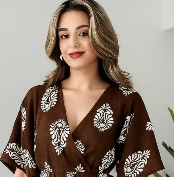 Manojava_Women_Ethnic_Motifs_Printed_Applique_Wrap_Midi_Gown