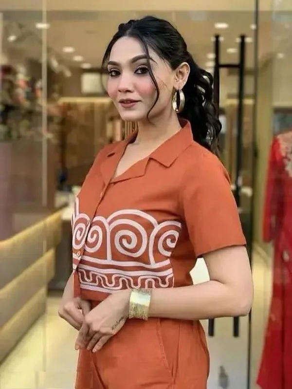 Orange._Printed_Co-ord_Set_(_Shirt-Palazzo)_For_Women_And_Girls