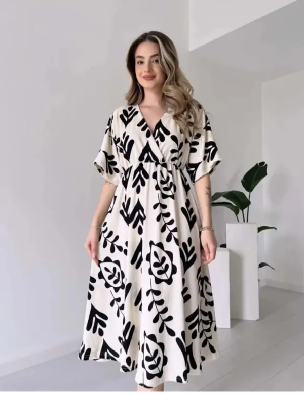 White_Manojava_Women_Ethnic_Motifs_Black__Printed_Applique_Wrap_Midi_Gown