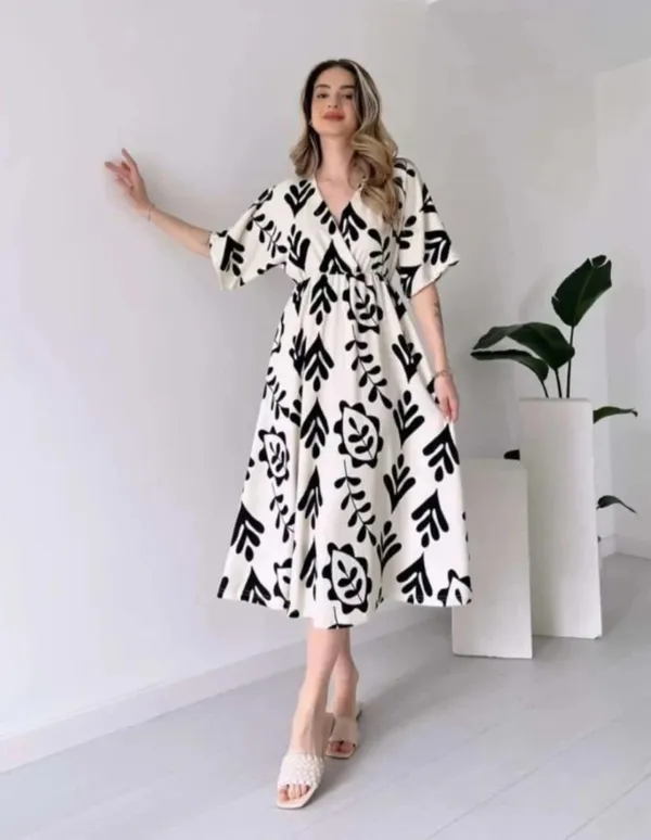 White_Manojava_Women_Ethnic_Motifs_Black__Printed_Applique_Wrap_Midi_Gown