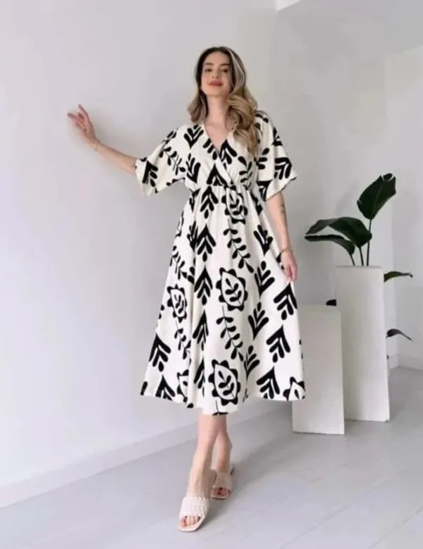 White_Manojava_Women_Ethnic_Motifs_Black__Printed_Applique_Wrap_Midi_Gown
