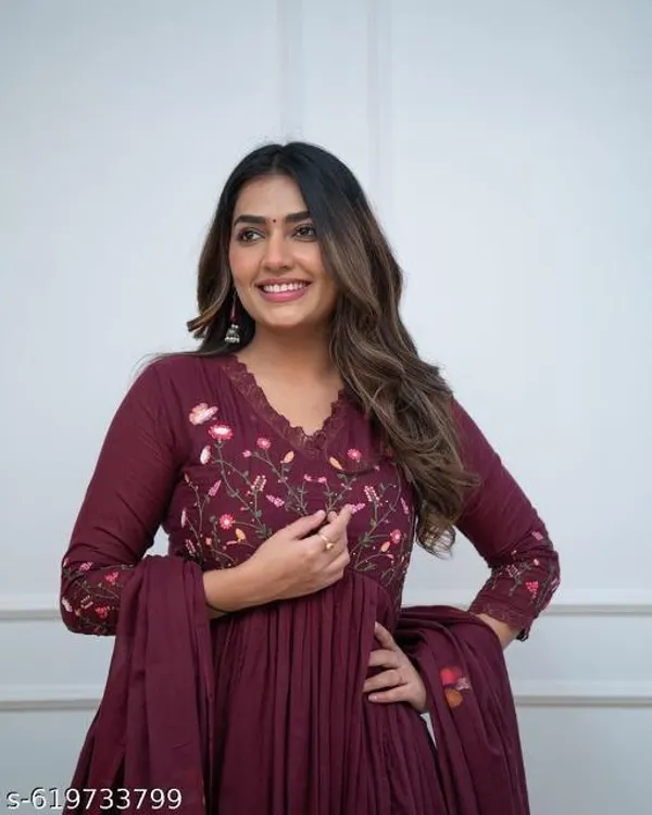 Women_Cotton_Embroidered_Long_Anarkali_Kurti_With_Pant_And_Dupatta_Set_For_Women_And_Girl