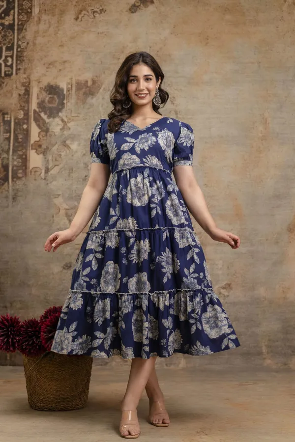 cotton maternity dresses india Label Kushagra South Jamuni Cotton Printed Flared Maternity Dress Price in India